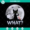 Murderous black cat holding knife SVG design for Halloween.