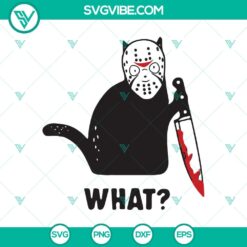 Cat What SVG, Cat Jason Voorhees SVG, Horror Cat SVG