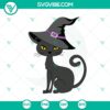 Cat Witch Halloween SVG with Scary Oct 31 design, perfect for spooky holiday crafts and projects.