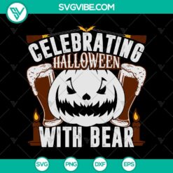 Celebrating Halloween With Bear SVG, Halloween Bear SVG, Scary SVG