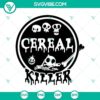 Cereal Killer SVG for Halloween with horror theme, ideal for spooky designs.