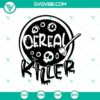 Cereal Killer Halloween SVG with spooky horror design, perfect for Halloween crafting and decorations.