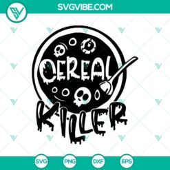 Spooky Halloween SVG of Cereal Killer design, perfect for crafts and decorations.