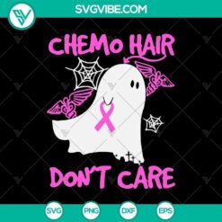 Funny and spooky Chemo Hair Don't Care SVG perfect for Halloween crafts, featuring horror and scary elements.