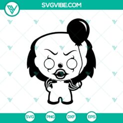 Chibi Pennywise SVG, IT Horror Movie SVG, Horror Halloween SVG