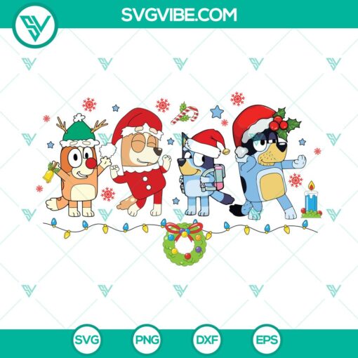 christmas bluey dog and friends svg dxf eps png files