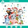 Christmas Bluey Dog Family SVG DXF EPS PNG Files - Festive holiday design featuring cute dog characters in various file formats.