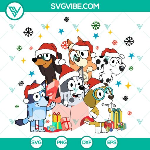 christmas bluey dog family svg dxf eps png files