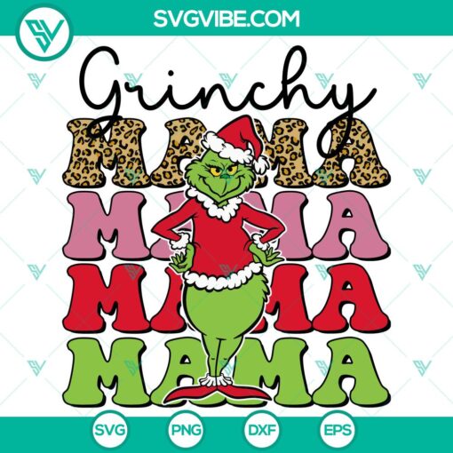 christmas grinchy mama svg dxf eps png files