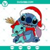 Christmas hat stitch SVG with Disney and Santa Claus motifs for festive crafting projects.