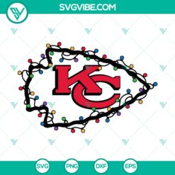Christmas lights Kansas City Chiefs SVG DXF EPS PNG Files