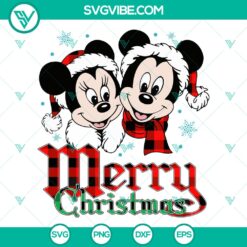 Christmas Mickey Minnie Buffalo Plaid SVG | Cozy Holiday Cut Files