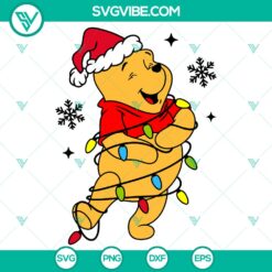 Christmas Pooh Bear SVG with free daily download. Festive holiday design featuring Winnie the Pooh. Perfect for crafting projects.