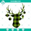 Buffalo Plaid Christmas Reindeer SVG with "Merry Christmas" design, festive holiday SVG for crafts and decor, digital download.
