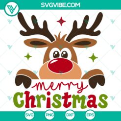 Christmas Reindeer SVG, Peeping Reindeer SVG, Merry Christmas SVG, Christmas SVG