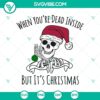 Spooky Christmas and Halloween-themed skeleton SVG design for horror enthusiasts.