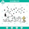 Christmas Snoopy and Friends SVG DXF EPS PNG files for holiday crafts featuring Snoopy, Woodstock, and Peanuts characters.