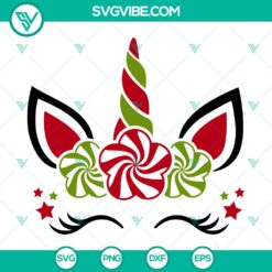 Christmas Unicorn SVG, Candy Unicorn SVG, Christmas SVG, Holy Unicorn SVG File
