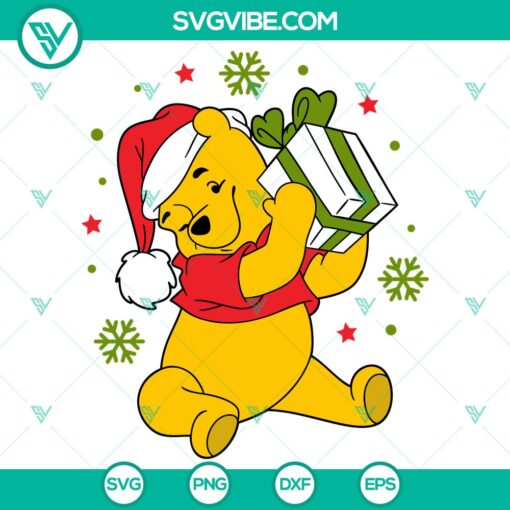 christmas winnie the pooha svg christmas svg disney svg gift present svg