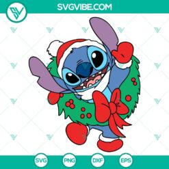 Christmas Wreath Stitch SVG, Christmas SVG, Disney Christmas SVG, Santa Claus SVG