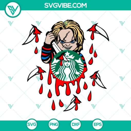 chucky killer starbucks svg chucky horror svg starbucks coffee svg