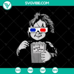 Chucky Take a Popcorn SVG, Chucky In The Cinema SVG, Horror Characters SVG