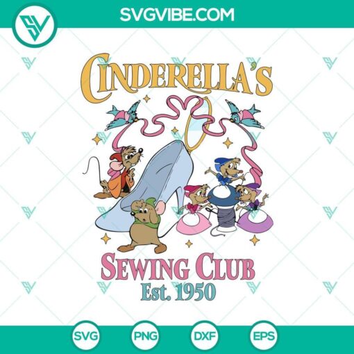 cinderella8217s sewing club est 1950 svg dxf eps png cut files