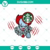 Clown Starbucks, Pennywise Halloween SVG perfect for creating spooky holiday crafts or decorations.