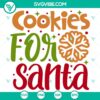 Christmas-themed SVG design with Cookies for Santa, Santa Plate, and Merry Christmas message. Festive holiday decor.