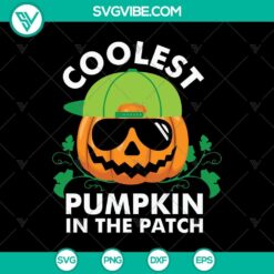 Coolest Pumpkin In The Patch SVG design, featuring Halloween and Oct 31 themes. Great for spooky projects.