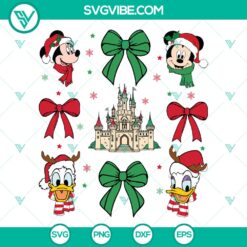 Coquette Bow Christmas Disney Friends SVG | Cute Holiday Group Cut Files