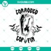 Spooky skeleton coffin SVG design for Halloween decorations, featuring a corroded and eerie aesthetic.