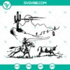Cowboy roping western theme digital files in SVG, DXF, EPS, and PNG formats for crafts and design projects.