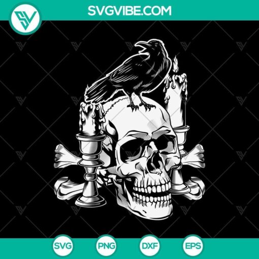 crow death skull occult raven svg halloween scary svg halloween svg