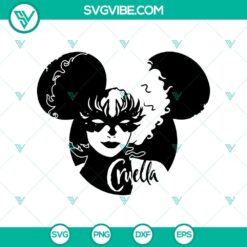 Cruella Mickey Ears SVG, Disney Movie SVG, Disney Halloween SVG