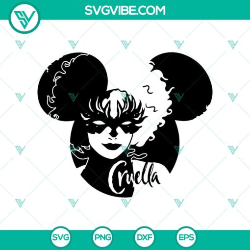 cruella mickey ears svg disney movie svg disney halloween svg