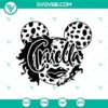 Cruella de Vil inspired Mickey Mouse head SVG with a spooky Halloween design in black and white. Ideal for Halloween crafts.