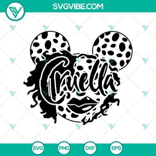 cruella mickey head svg scary svg halloween svg