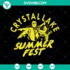 Crystal Lake Summer Fest SVG with Jason Voorhees Party theme, perfect for Funny Horror Halloween celebration.