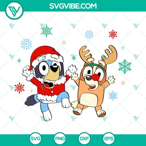 cute couple bluey and bingo christmas svg dxf eps png files