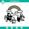 Funny Halloween SVG with cute ghost and skeleton design, ideal for crafting projects.