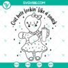 Gingerbread girl cookie digital files with SVG, DXF, EPS, PNG formats. Adorable design for holiday crafts.