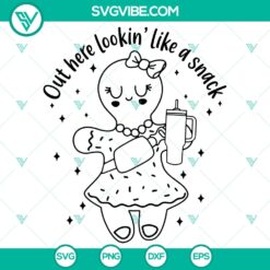 Cute Gingerbread Girl Cookie SVG DXF EPS PNG Files
