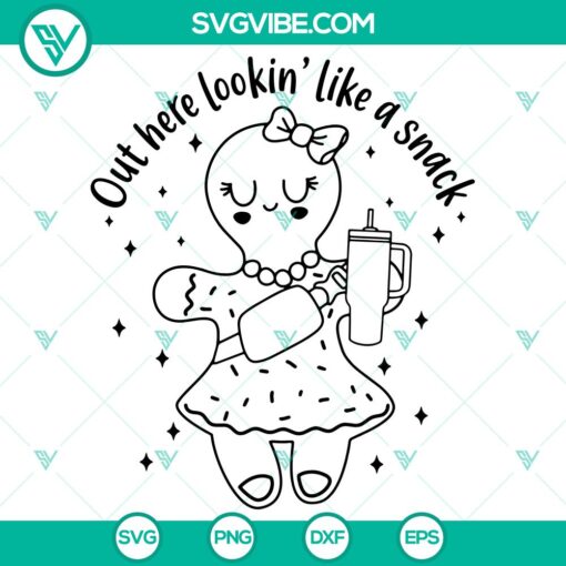 cute gingerbread girl cookie svg dxf eps png files