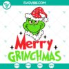 Cute Grinchmas Merry Christmas digital design SVG DXF EPS PNG files for holiday crafting projects.