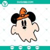Disney Halloween SVG featuring a cute Mickey ghost wearing a witch hat, perfect for Halloween crafts.