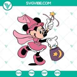 Halloween, SVG Files, Walt Disney SVG, Cute Mickey Pink Witch SVG, Disney 5