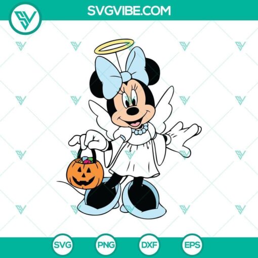 cute minnie angel take a pumpkin svg disney halloween svg mickey and minnie svg