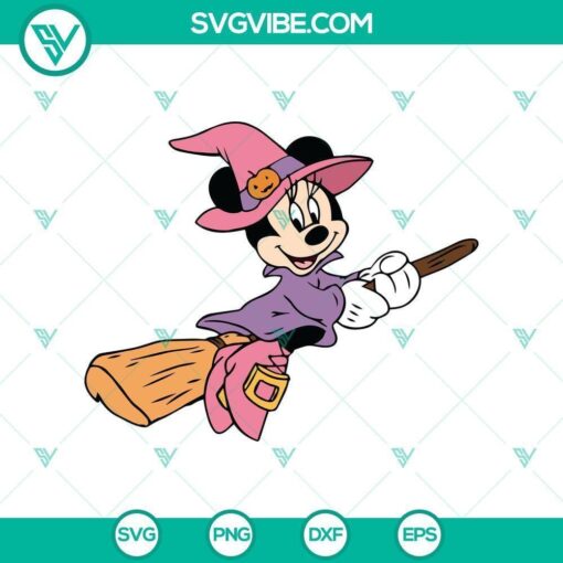 cute minnie witch fly svg disney halloween svg mickey and minnie svg