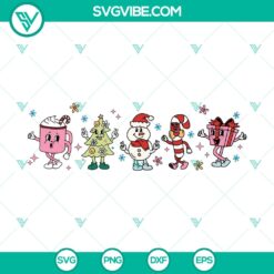 Cute Retro Christmas Characters SVG DXF EPS PNG Files